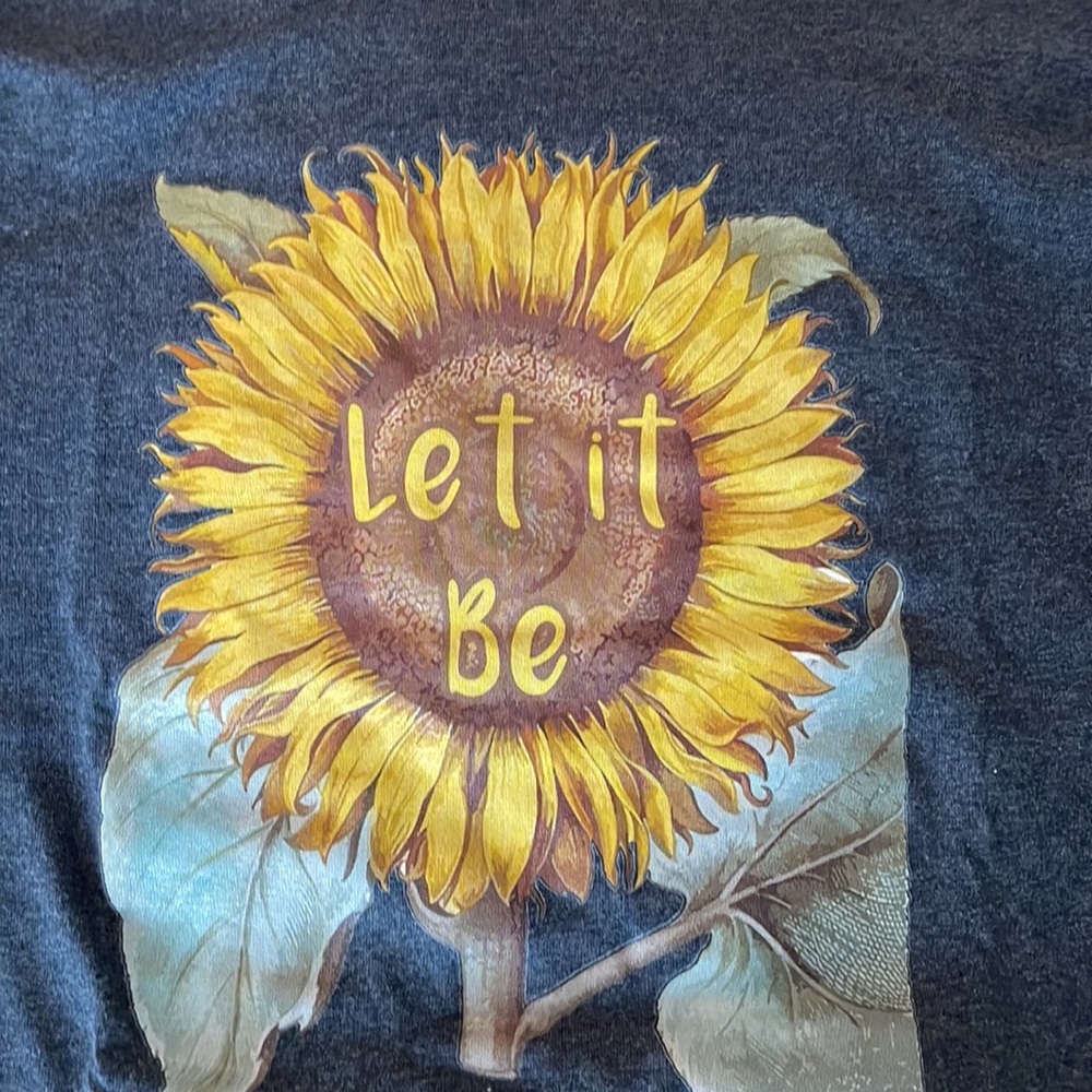 Sunflower Tee Shirt “Let it Be” Size Medium - Picture 2 of 4